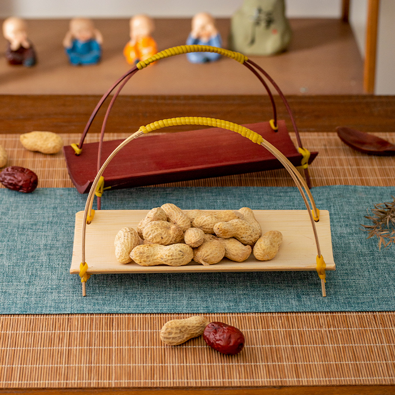 Dim Sum Basket - Handwoven Bamboo Tea Tray Wedding Decorative