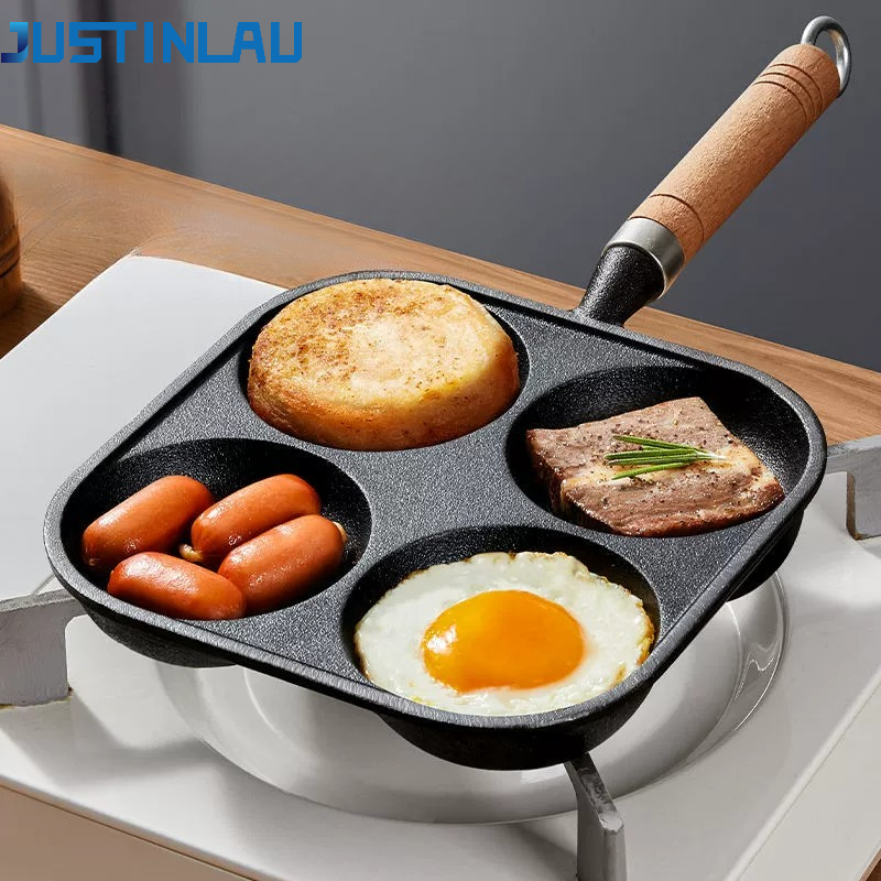 Egg Waffle Pan - JUSTINLAU 2/4-Hole Omelette Pot Home Cast