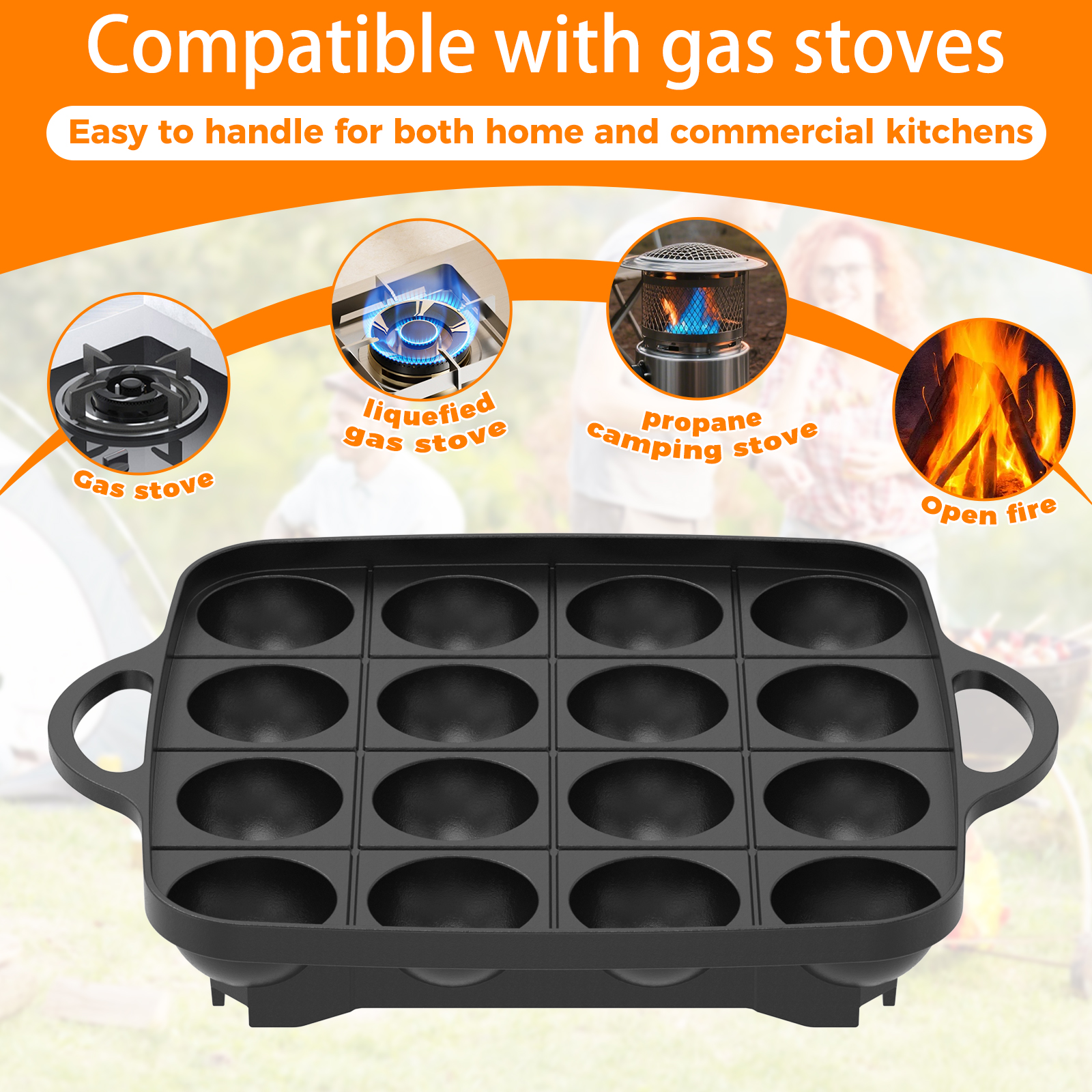 16 Holes Takoyaki Pan Cast Alu - Takoyaki Grill Plate recension och pris