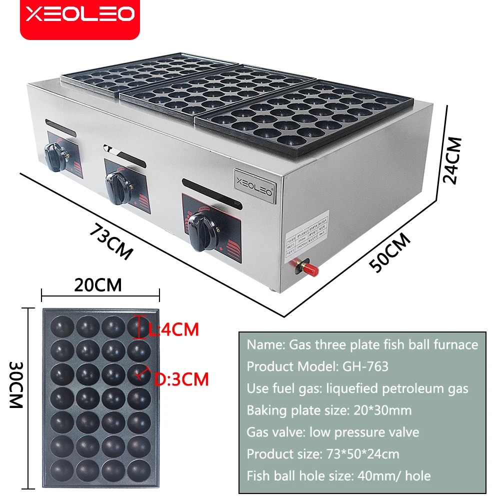 XEOLEO Commercial Desktop 3-pl - Takoyaki Grill Plate recension och pris