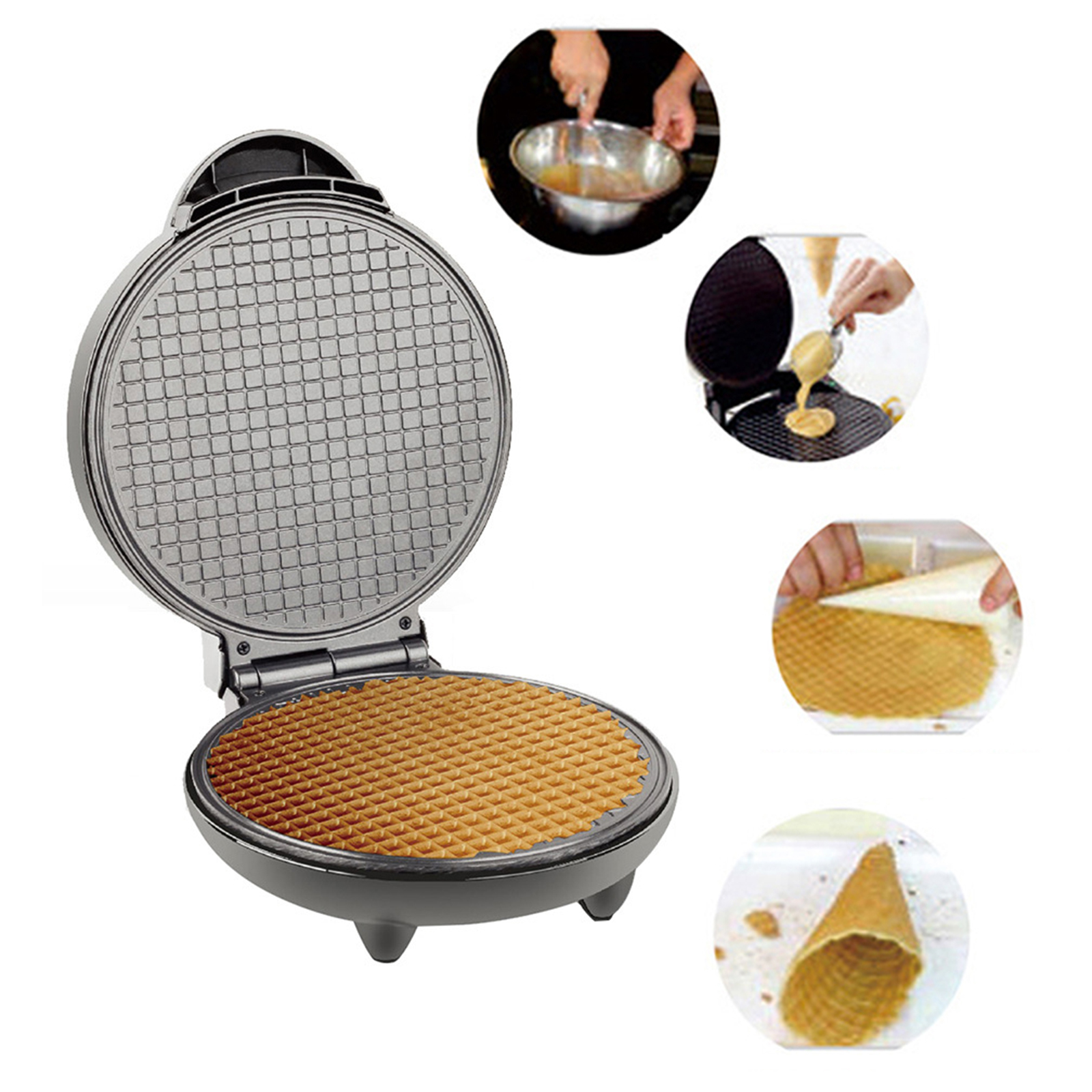 1200W Waffle Maker Nonstick Ba - Waffle Cone Maker recension och pris