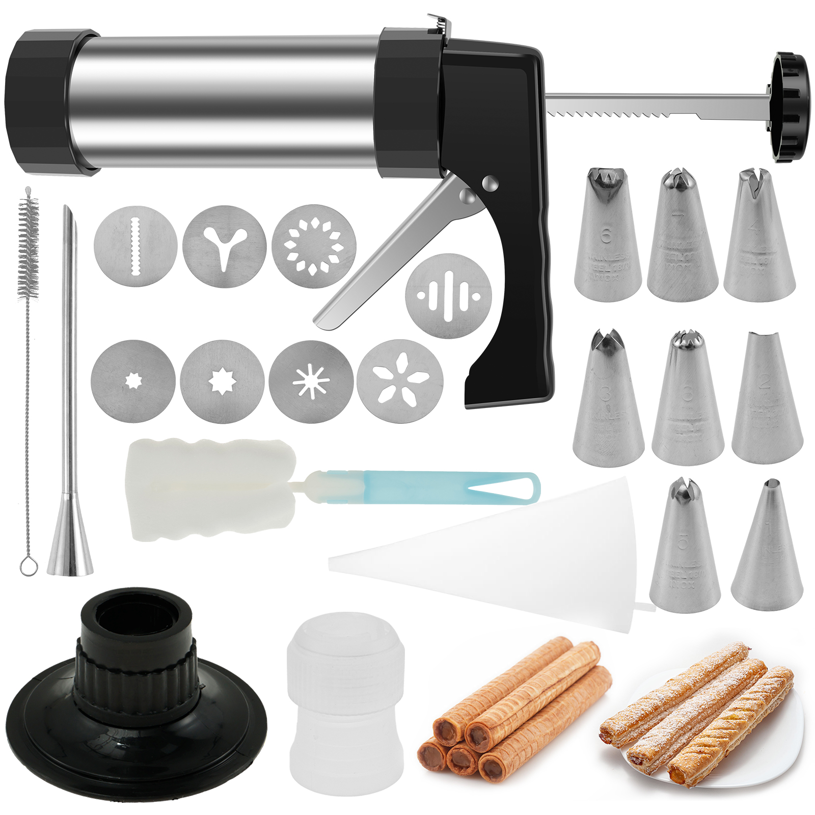 Stainless Steel Cookie Gun Chu - Churros Maker Gun recension och pris