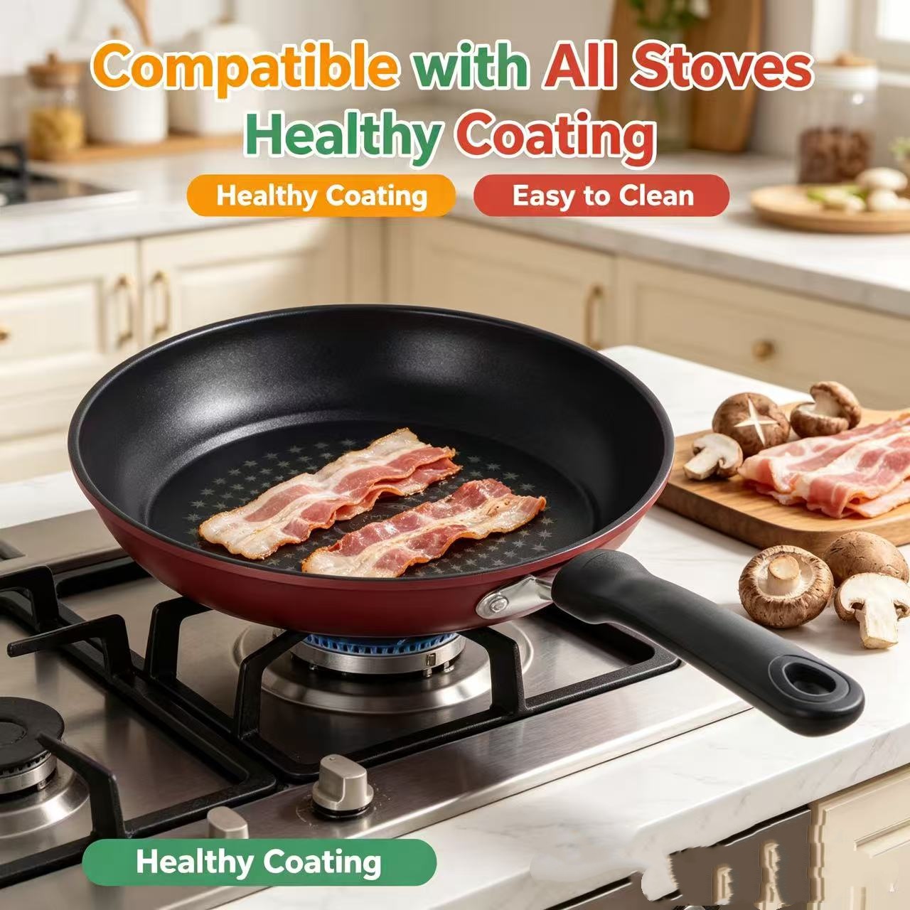 Premium Granite Non Stick Fryi - Egg Waffle Pan recension och pris