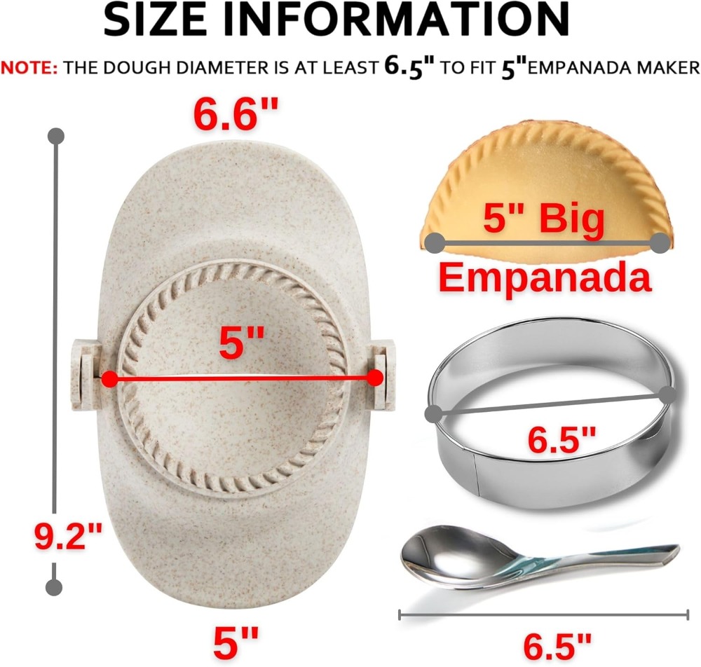 5 Inch Extra Large Empanada Ma - Dumpling Press Set recension och pris