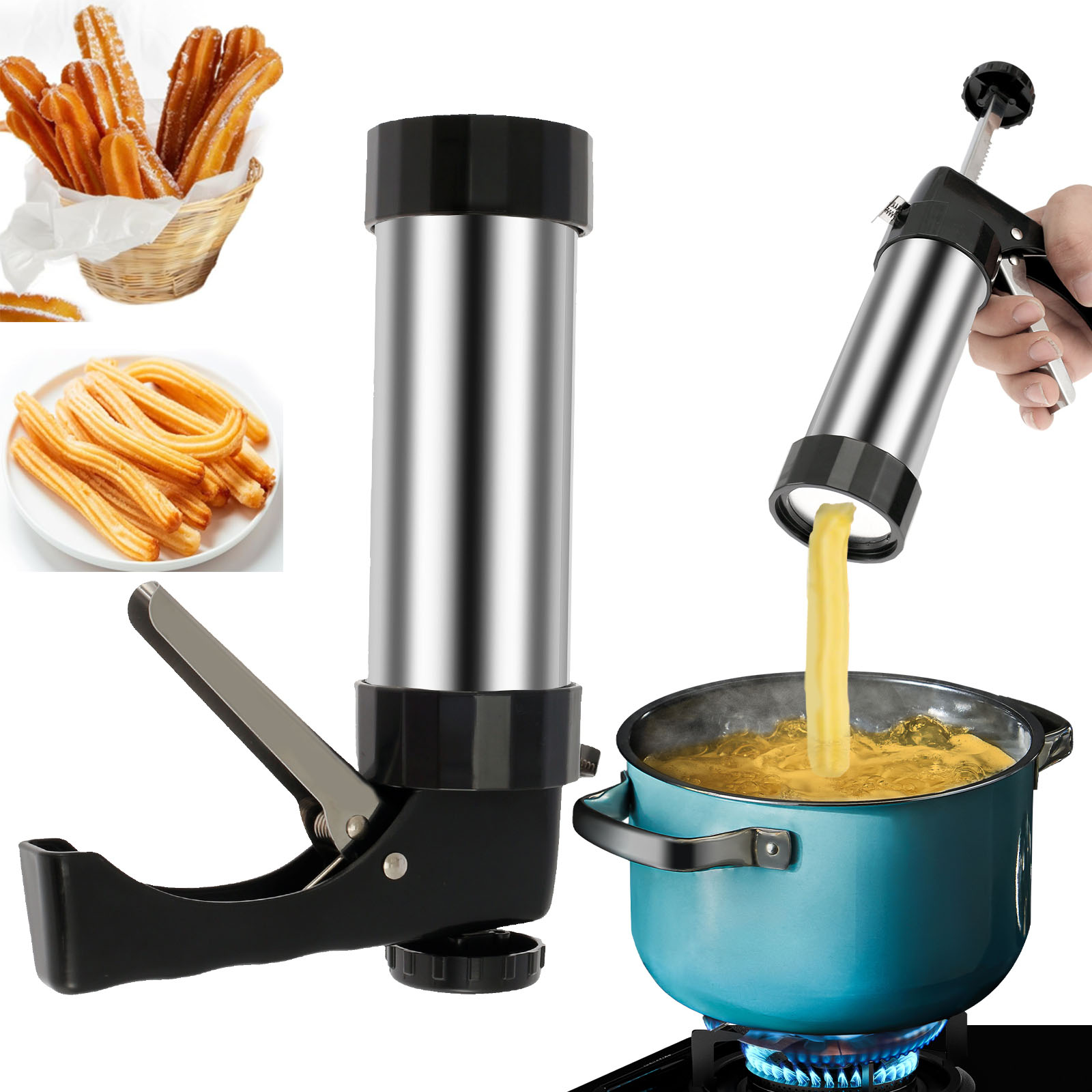 Cookie Press Gun Kit Stainless - Churros Maker Gun recension och pris