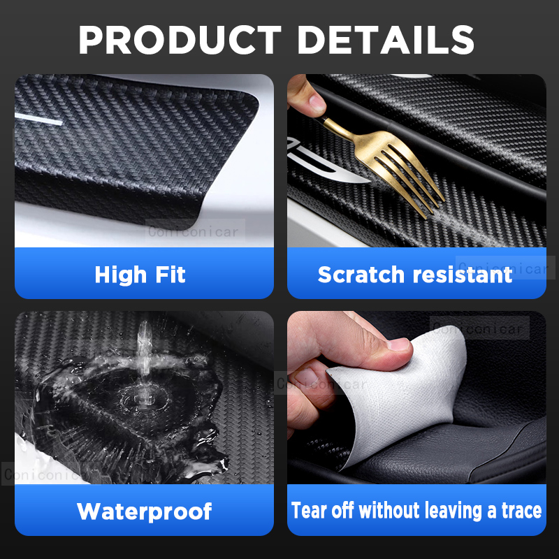 Car Door Sills Scuff Plate Thr - Crepe Pan Carbon recension och pris