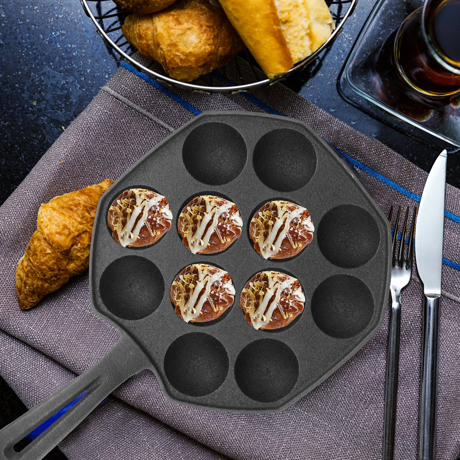 Takoyaki Pan 12 Molds Cast Iro - Takoyaki Grill Plate recension och pris