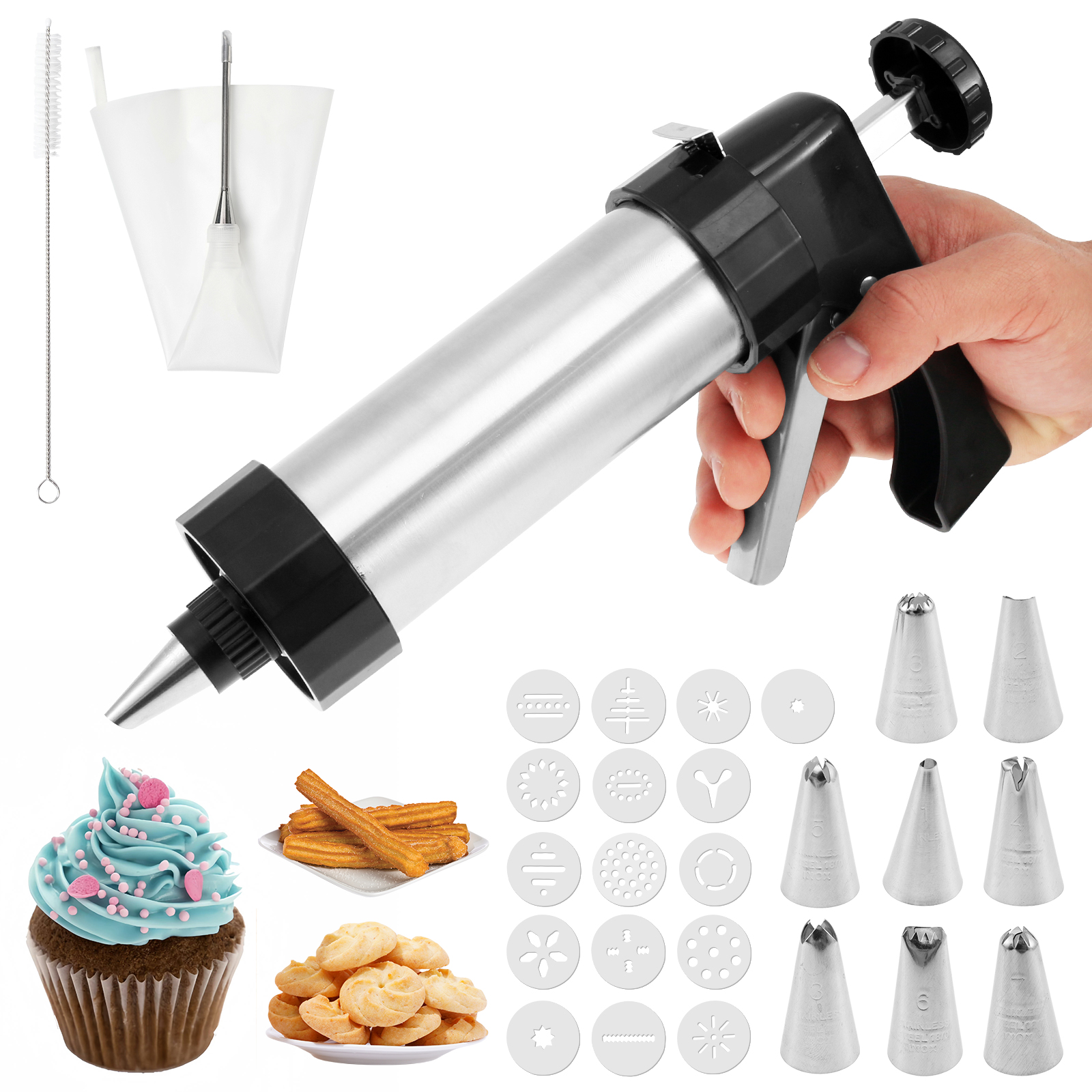 Stainless Steel Cookie Gun Chu - Churros Maker Gun recension och pris